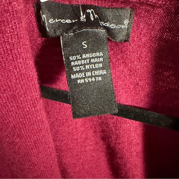 Mercer & Madison Angora Blend Cardigan – Red – Size Small - Picture 2 of 4